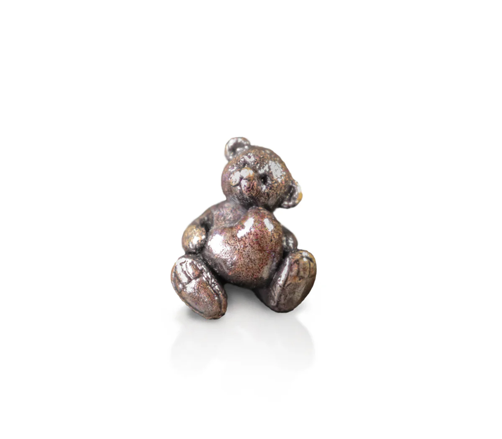 Miniature Bronze Teddy Bear With Heart (2094)