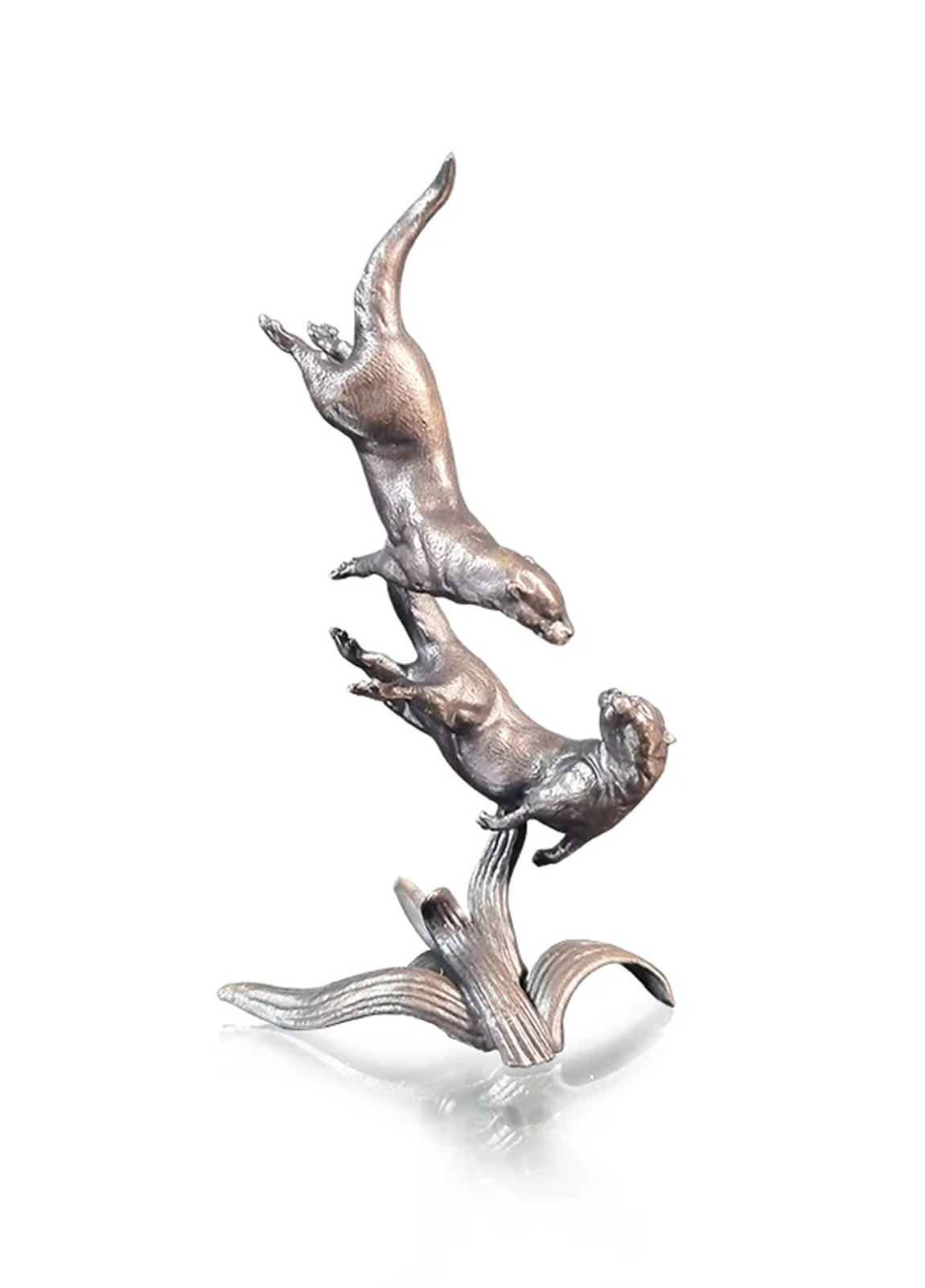 Miniature Bronze Otter Pair (2096)
