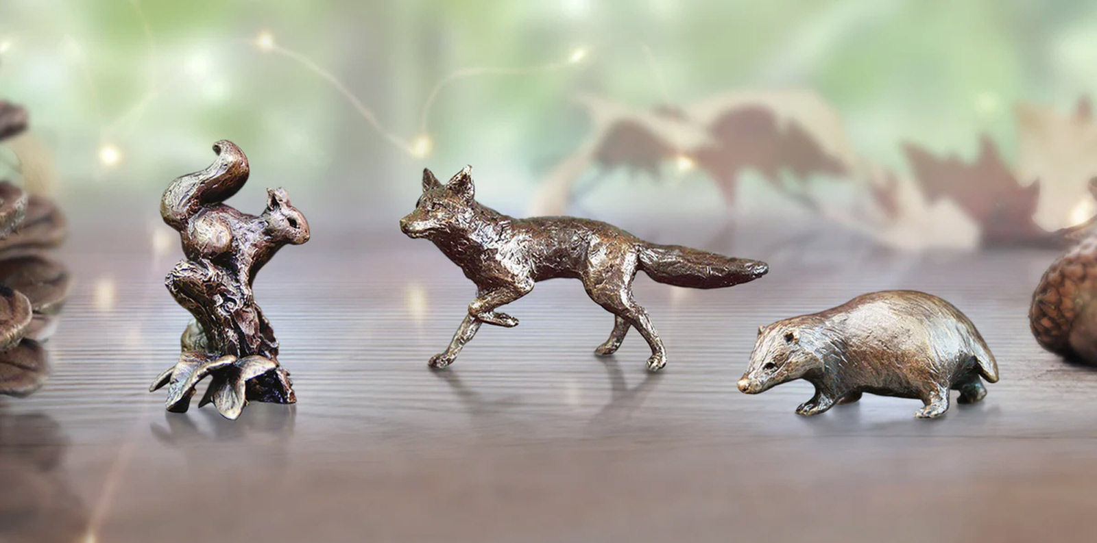 Miniature Bronze Trio Of Woodland (2015/2054/2064)