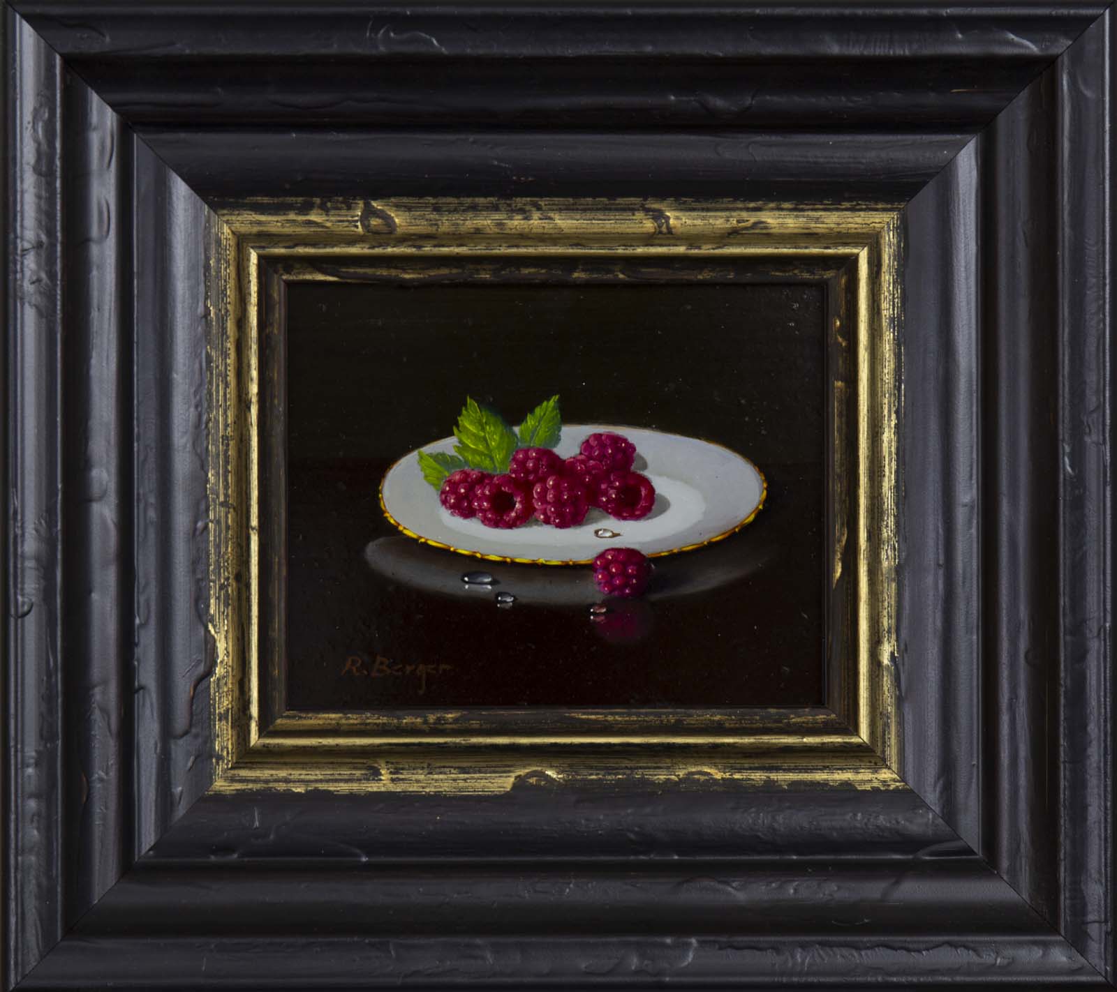 Raspberries On Plate