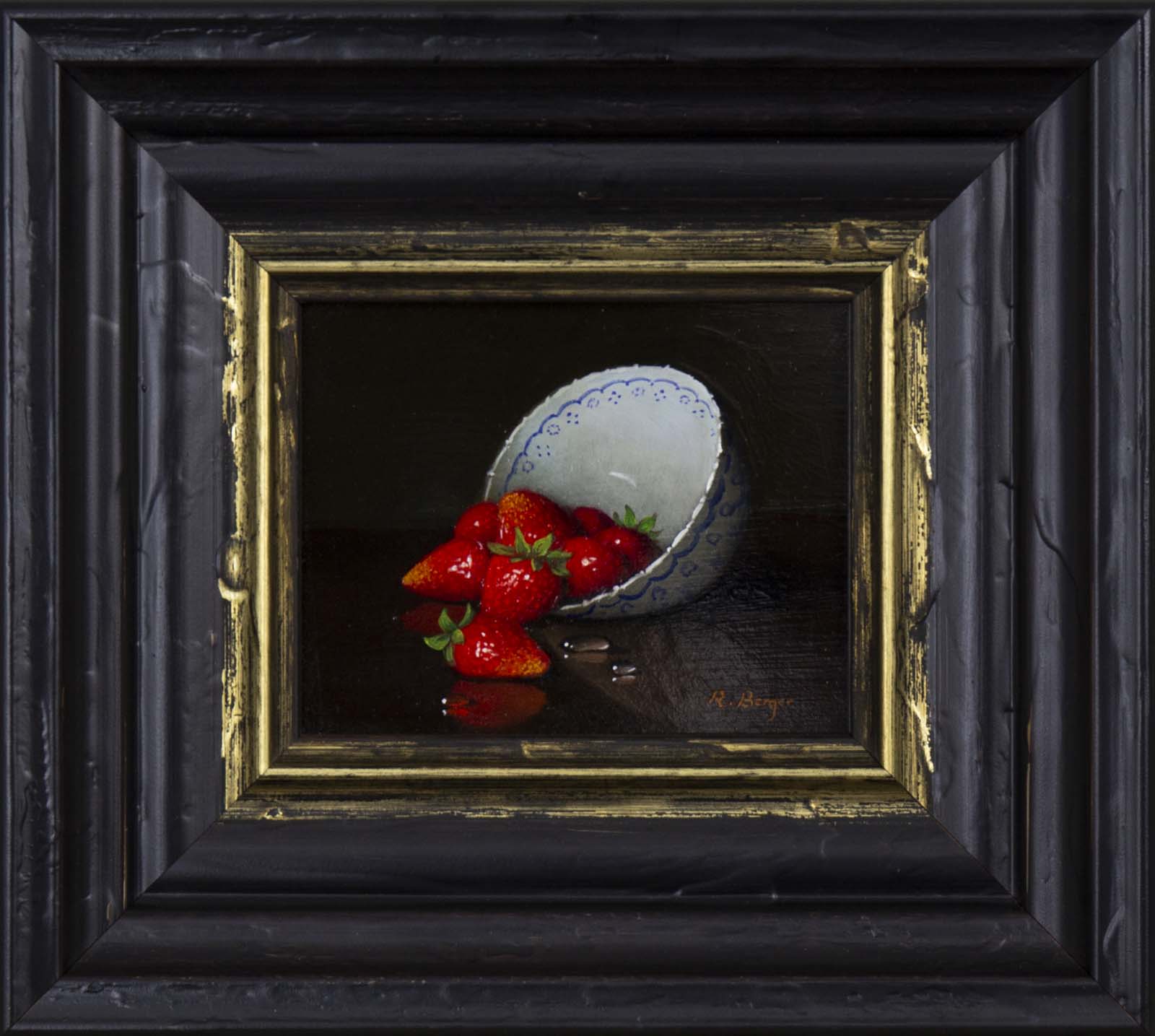 Strawberries In Porcelain Bowl
