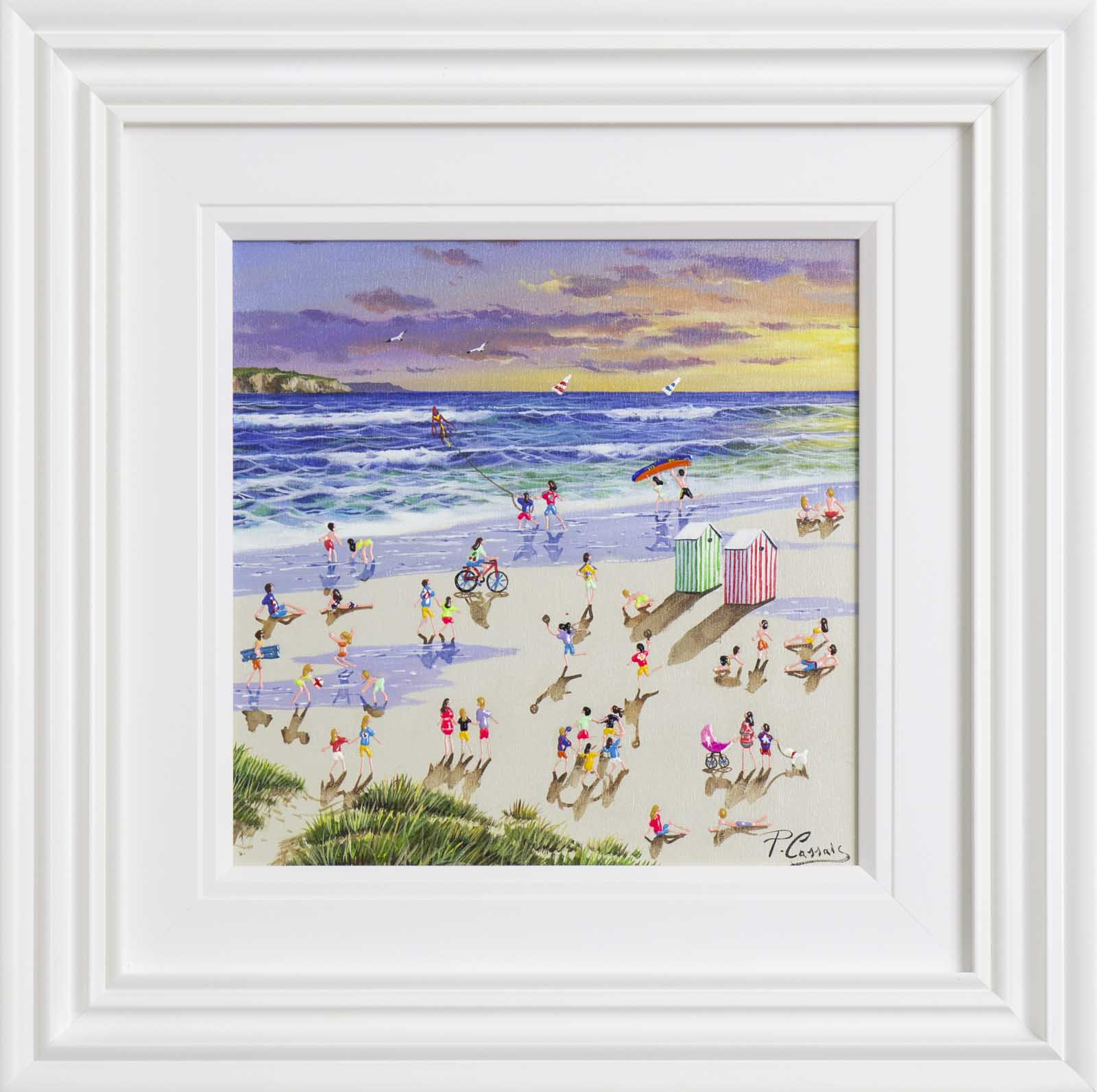 Two Beach Huts At Sunset