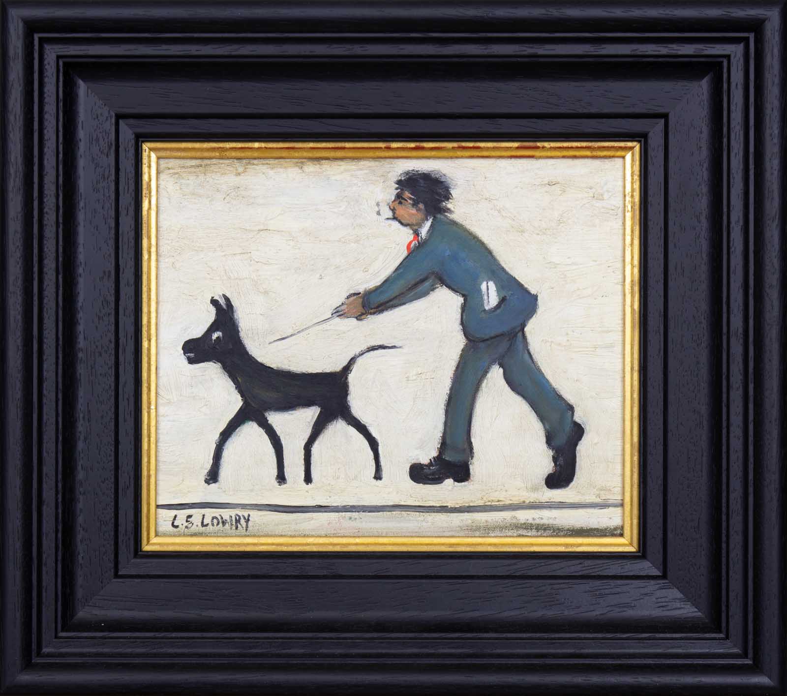 Man Walking Dog after L.S.Lowry