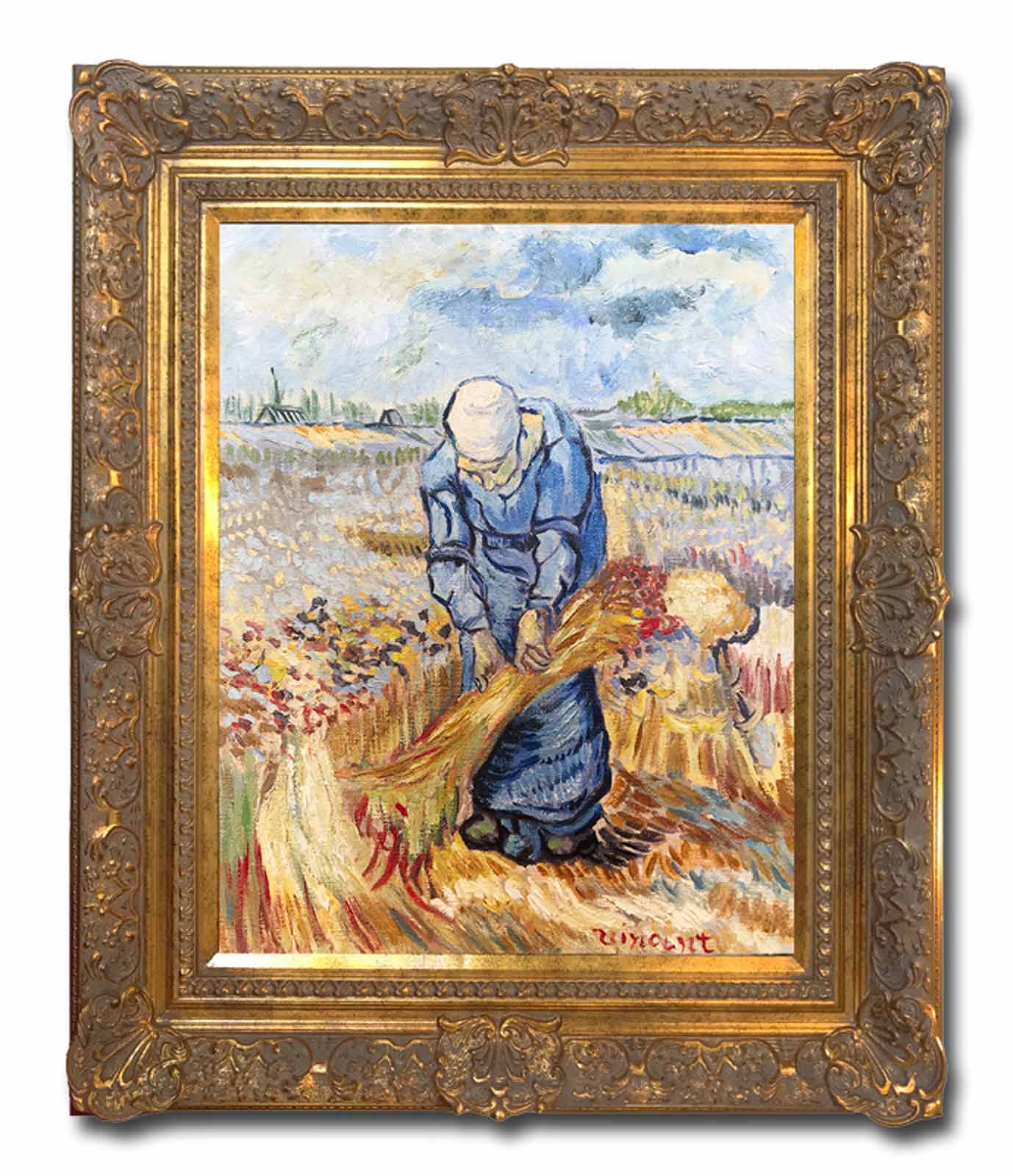 Peasant Woman Binding Sheaths after Vincent Van Gogh