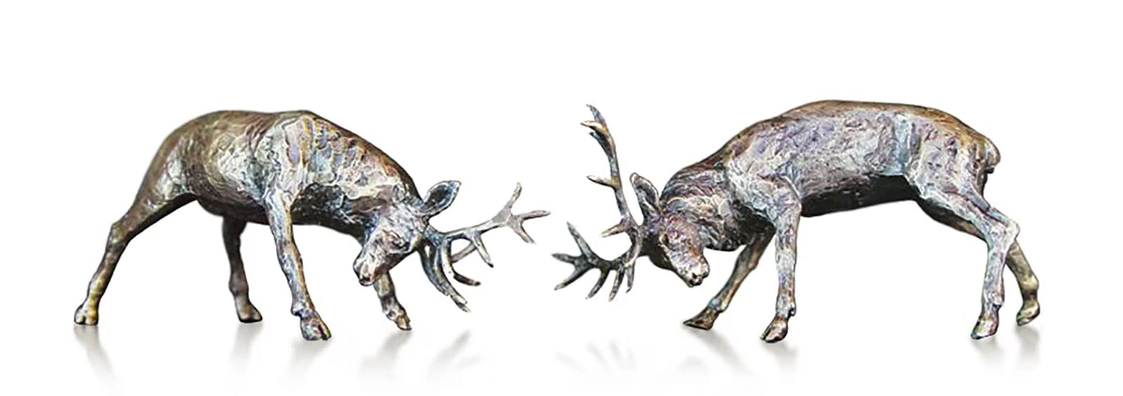 Miniature Bronze Rutting Stags (2051)